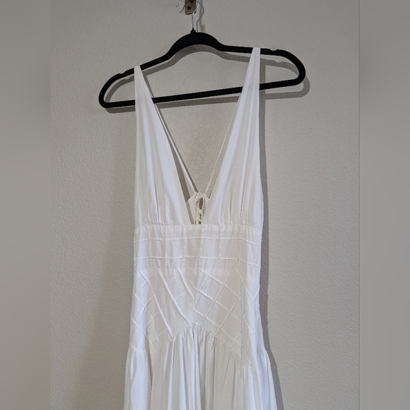 Free People Summer Queen Midi Lace Up Back Midi Dress White S - Picture 4 of 14